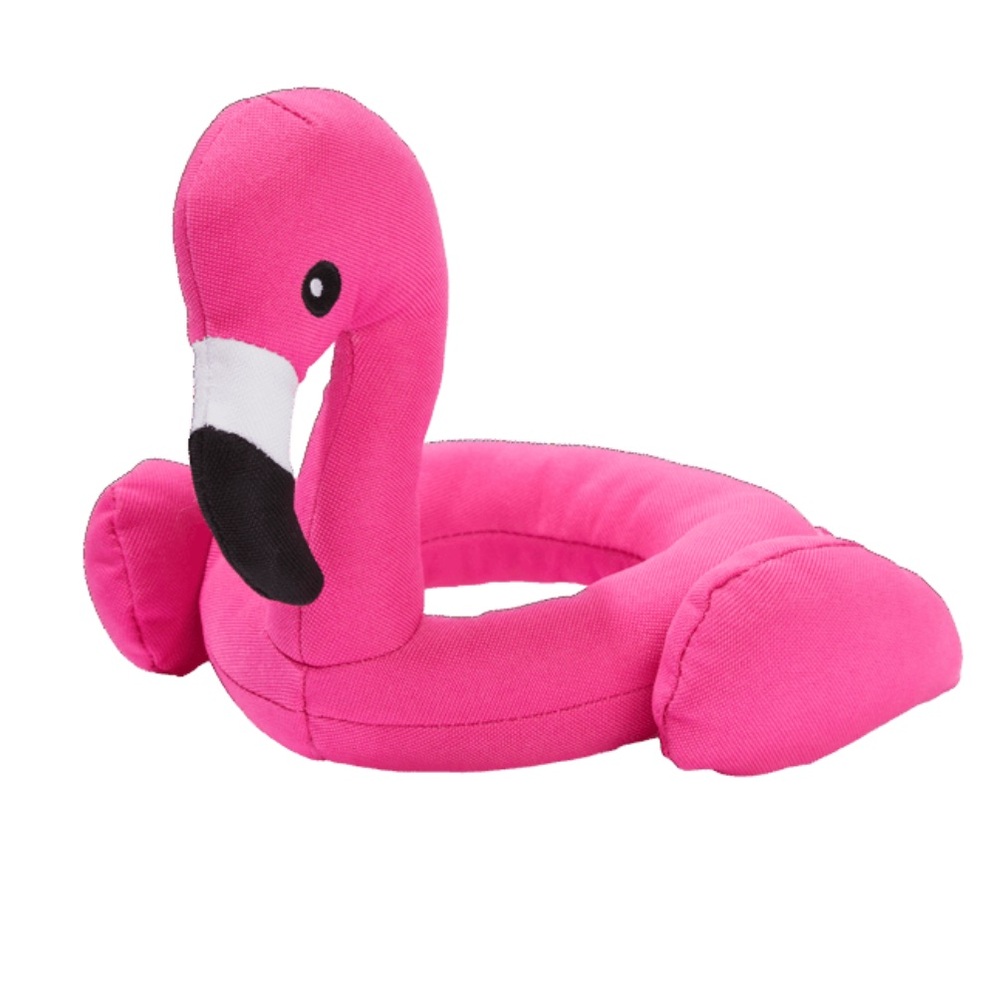 FabFitFun Flamingo pink floating dog toy large with squeaker nwt L/XL